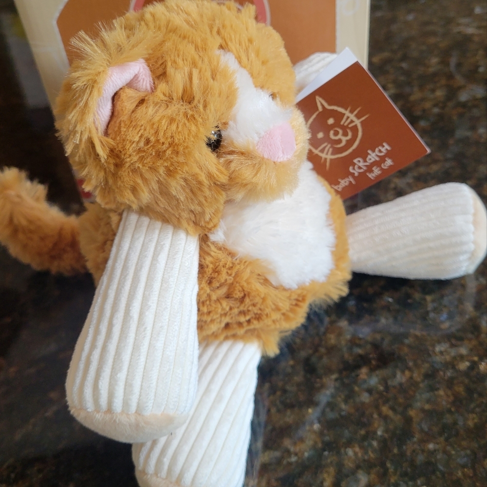 Scentsy Buddy Baby Scratch the Cat  Cream Tan Orange Secret Zippered Pouch  NEW - Picture 2 of 12